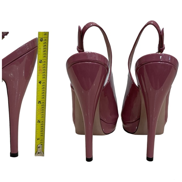 GUCCI Dusty Rose Peeptoe Slingback Platform Heels US 9 EU 40 - Picture 7 of 14